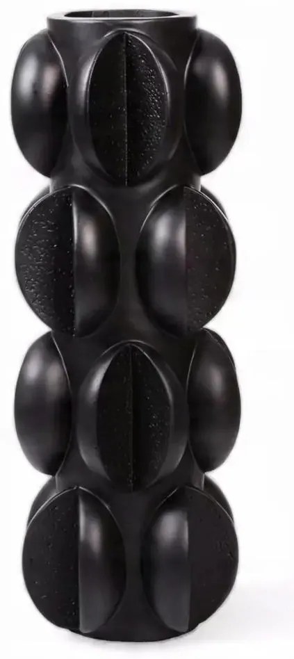 Váza 37x15 cm gyanta/matt fekete