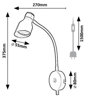 Rabalux 73051 - Fali lámpa LILOU 1xGU10/25W/230V