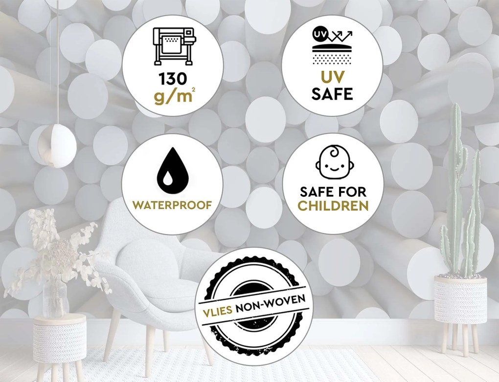 Gario Fotótapéta Absztrakt hengerek Anyag: Vlies, Méret: 300 x 210 cm