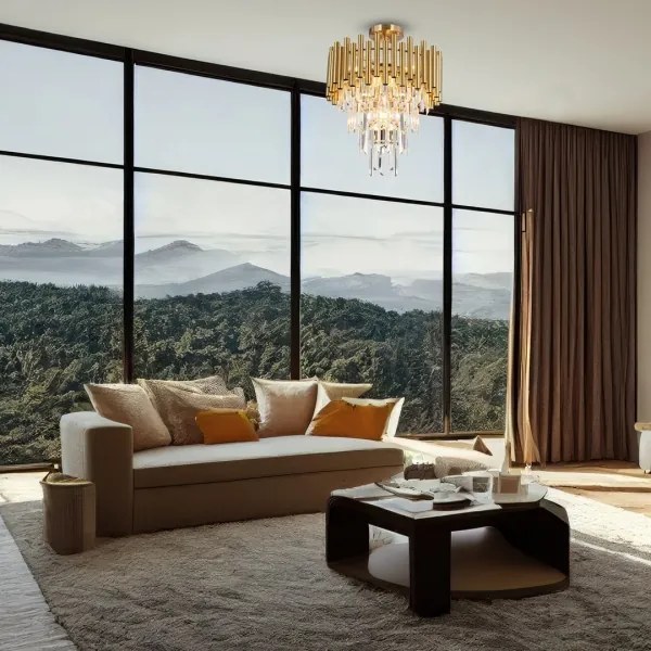 Csillár rúdon MADISON 9xE14/40W/230V arany