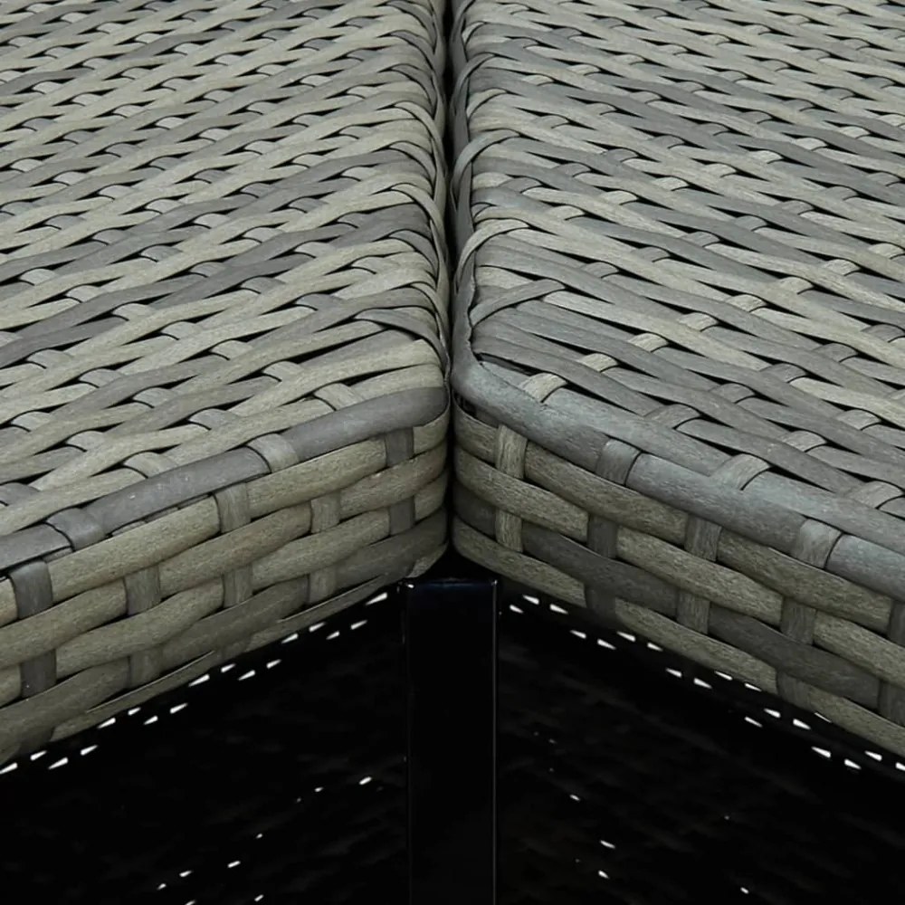 4 részes szürke polyrattan kerti bárszett párnával