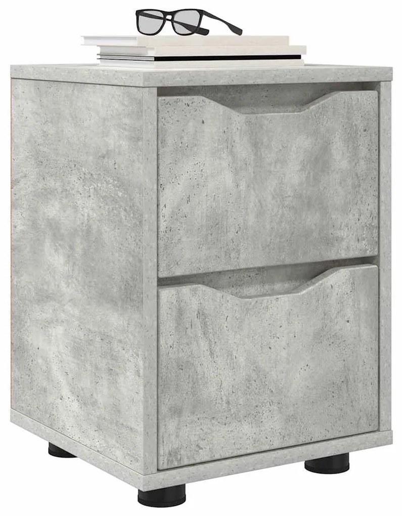 vidaXL Éjjeliszekrények 2 pcs Beton Szürke 30,5 x 30 x 43 cm Faanyag