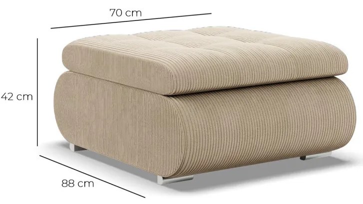 Tokio puff, kordbársony, bézs