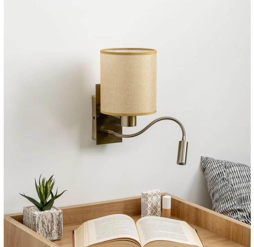 Brilagi - LED Fali lámpa NUBILA 1xE27/25W/230V+LED/3W réz/világosbarna