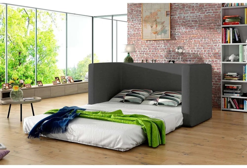 Szürke zsenília kinyitható kanapé 132 cm Neva – ELTAP