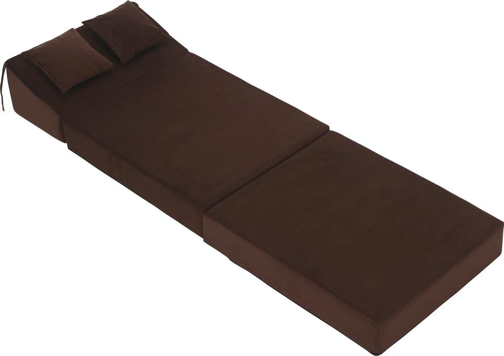 Összecsukható matrac/fotel, 2v1, barna, PELOS