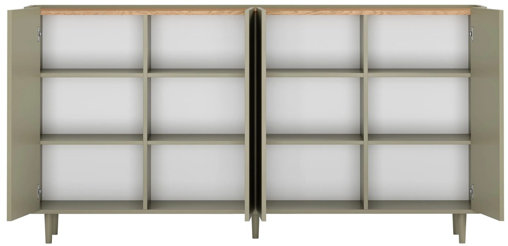 Elivo komód 200 cm fém lábakon - eukaliptusz / baltic dune tölgy