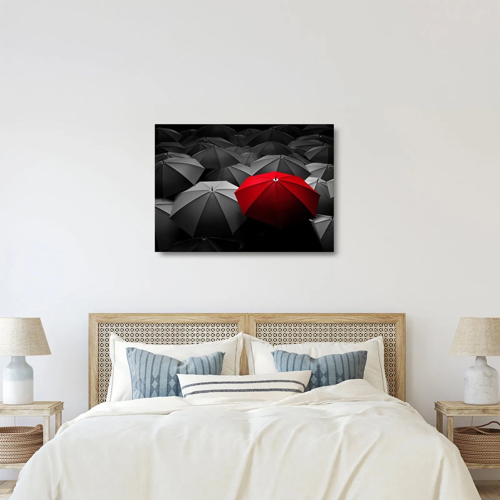A nyitott napernyők képe (üvegen) (70x50 cm)