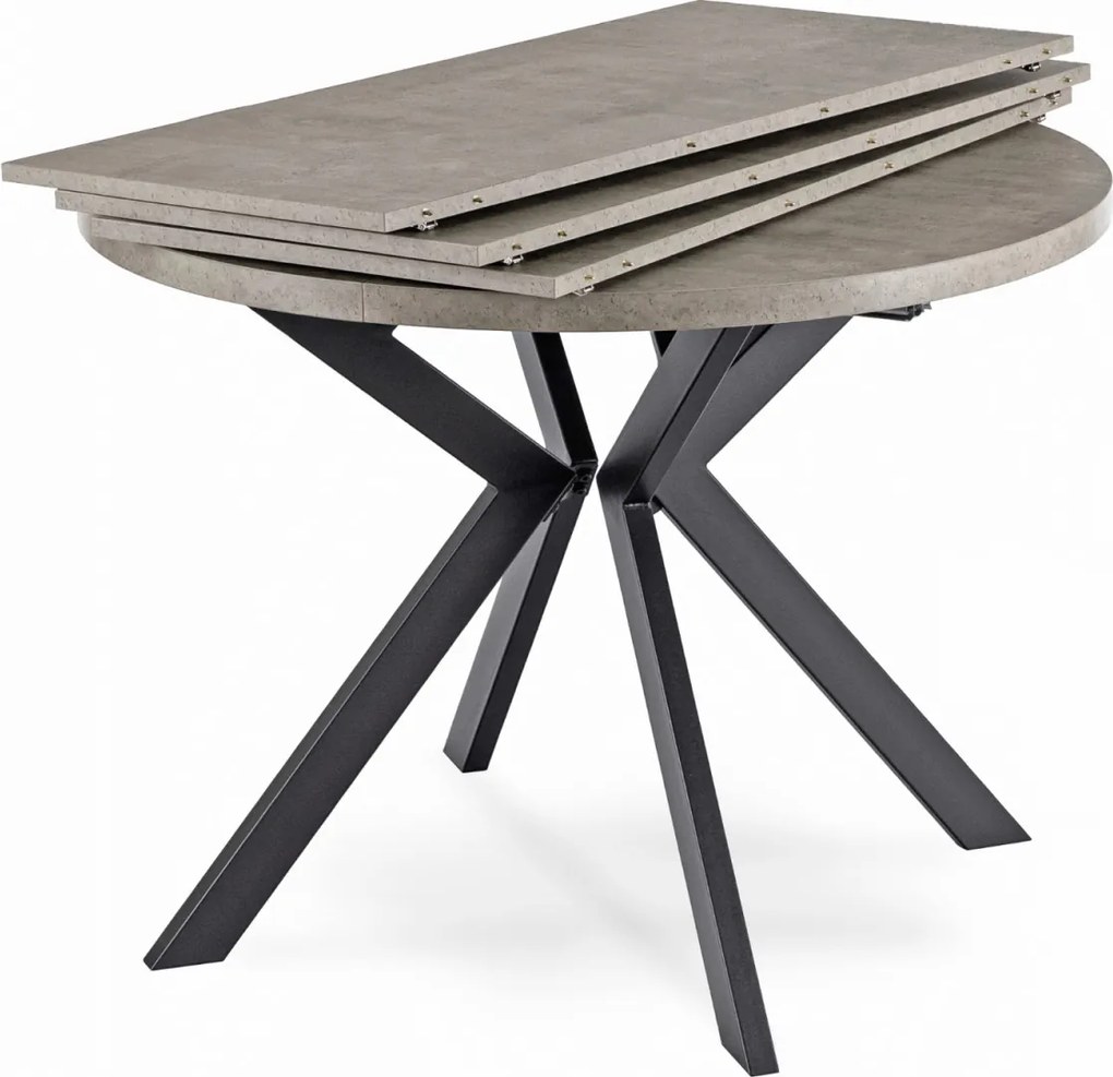 Kihúzható étkezőasztal 100–250 cm méretben, beton/fekete színben LUKAS