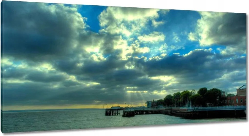 Vászonkép 115x55 Naplemente a tengerparton