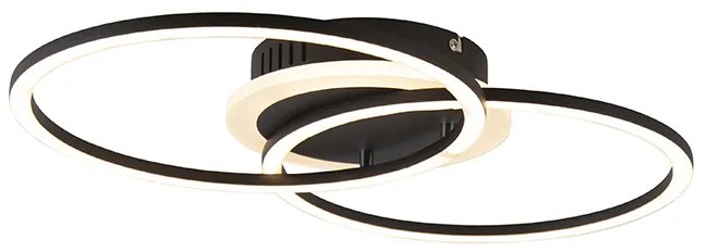 Design mennyezeti lámpa fekete, beépített LED-del, 3 fokozatban szabályozható - Veni