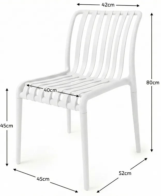 Műanyag szék TREGO, fehér