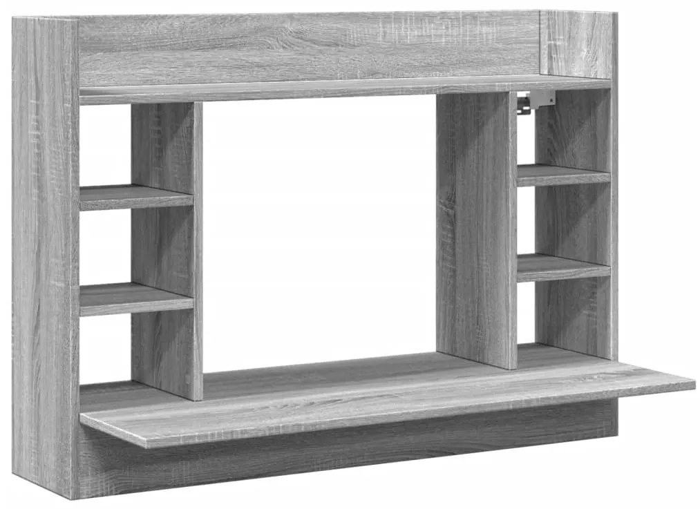szürke sonoma színű szerelt fa fali íróasztal 105 x 48 x 75 cm