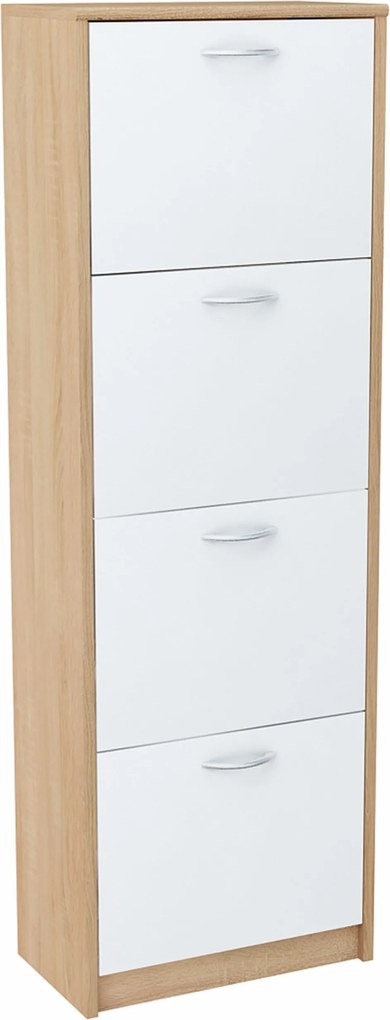 Cipősszekrény cipő 4S Fehér-sonoma polcos Rob