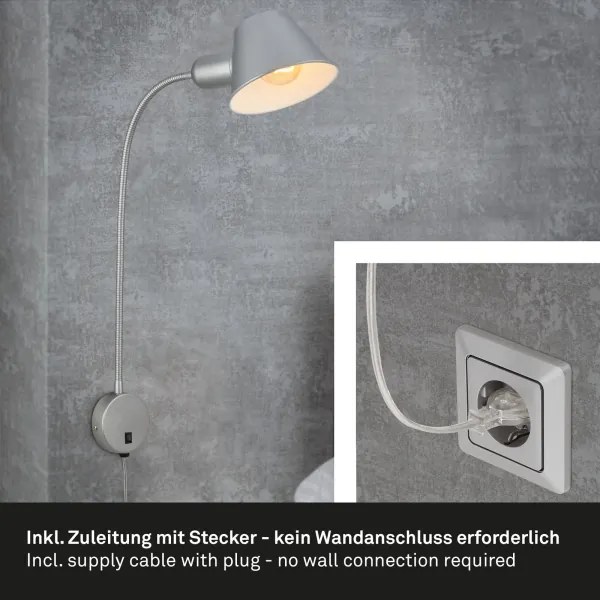 Briloner 2089-014 - Flexibilis fali lámpa BRELLO 1xE27/10W/230V matt króm
