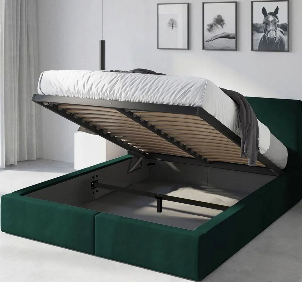 Ágy 140x200 Kárpitozott Hilton emelhető ágyrács