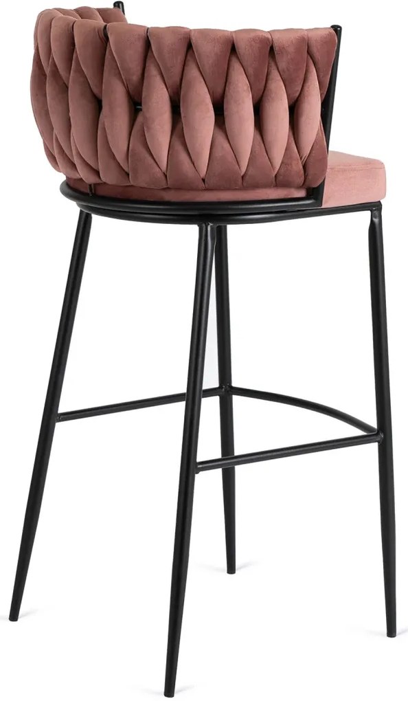 Elegáns Bárszék Rózsaszín Bársony Kárpittal. FLORES