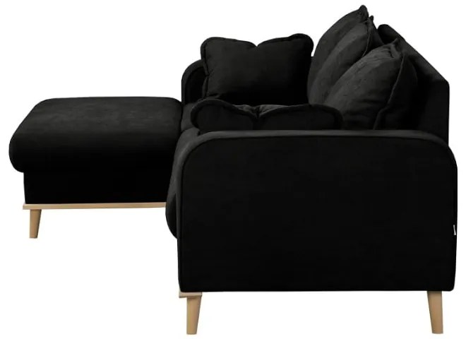Fekete sarokkanapé (bal oldali) Beata – Ropez