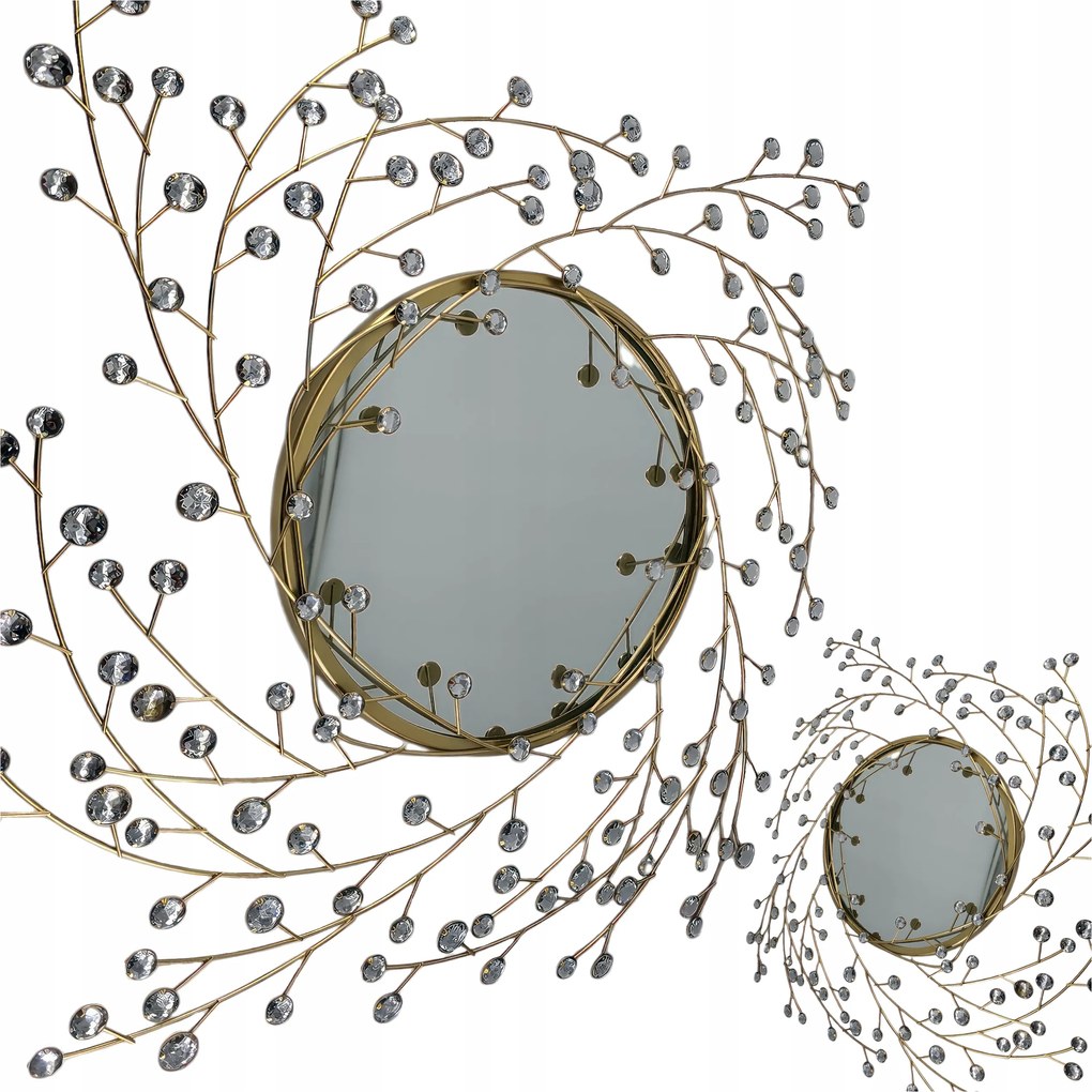 Tükör Kerek Fali Keret Modern Prémium Kristályok YGZ20-0015 55 cm