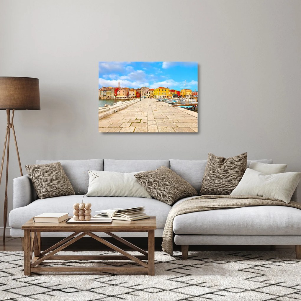 Üveg kép - Poreč régi isztriai városa, Horvátország (70x50 cm)