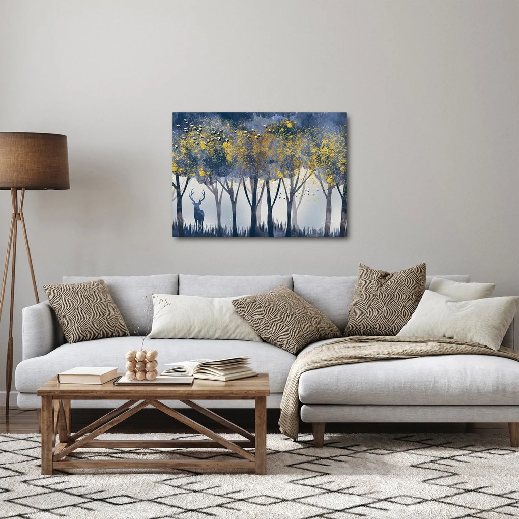 Kép egy szarvasról az erdőben (70x50 cm)