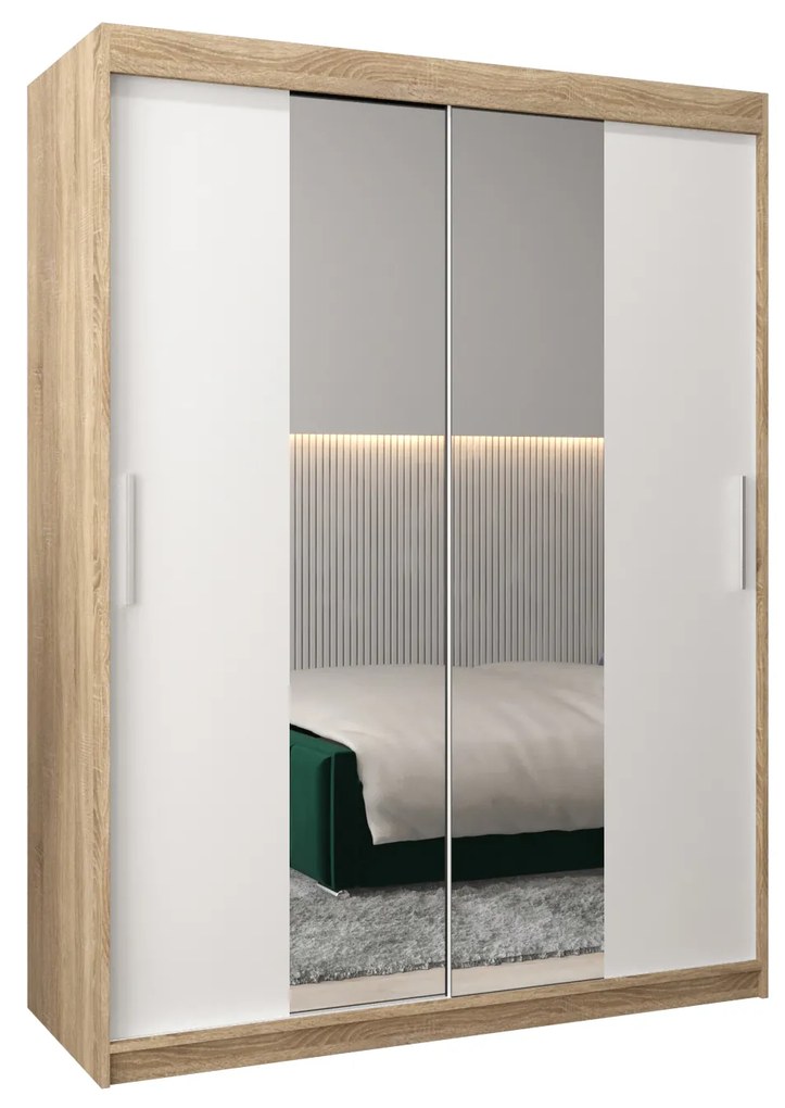 Ruhásszekrény 150 cm Toki 1 (szonoma tölgy + matt fehér). 1064912