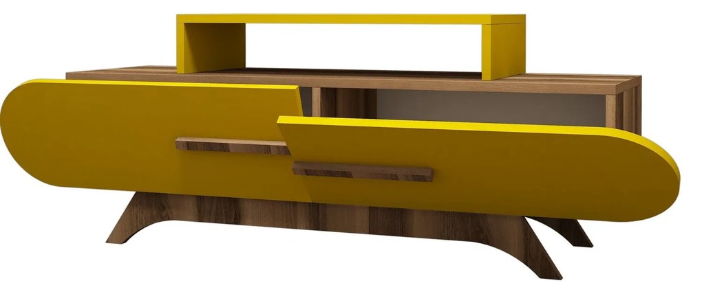 TV szekrény Rose - Walnut, Yellow