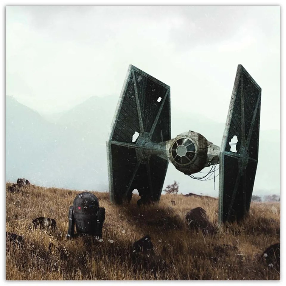 Gario Vászonkép Star Wars, droid és urhajó - Zehem Chong Méret: 60 x 60 cm