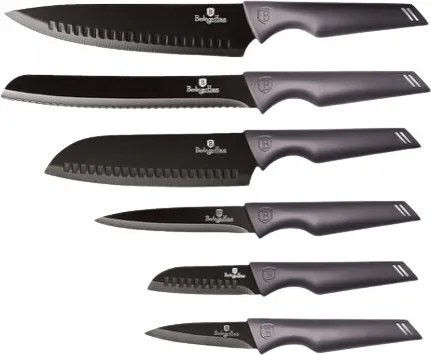 Robusztus modern konyhai kések Berlinger Haus Carbon Pro sorozat 6 db