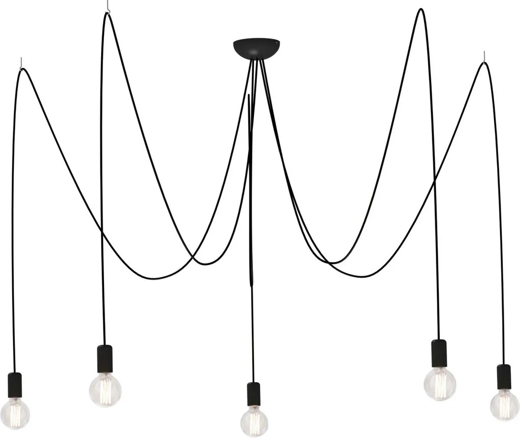 Nowodvorski SPIDER BLACK több ágú függeszték, fekete, E27 foglalattal, 5x42W, TL-6788