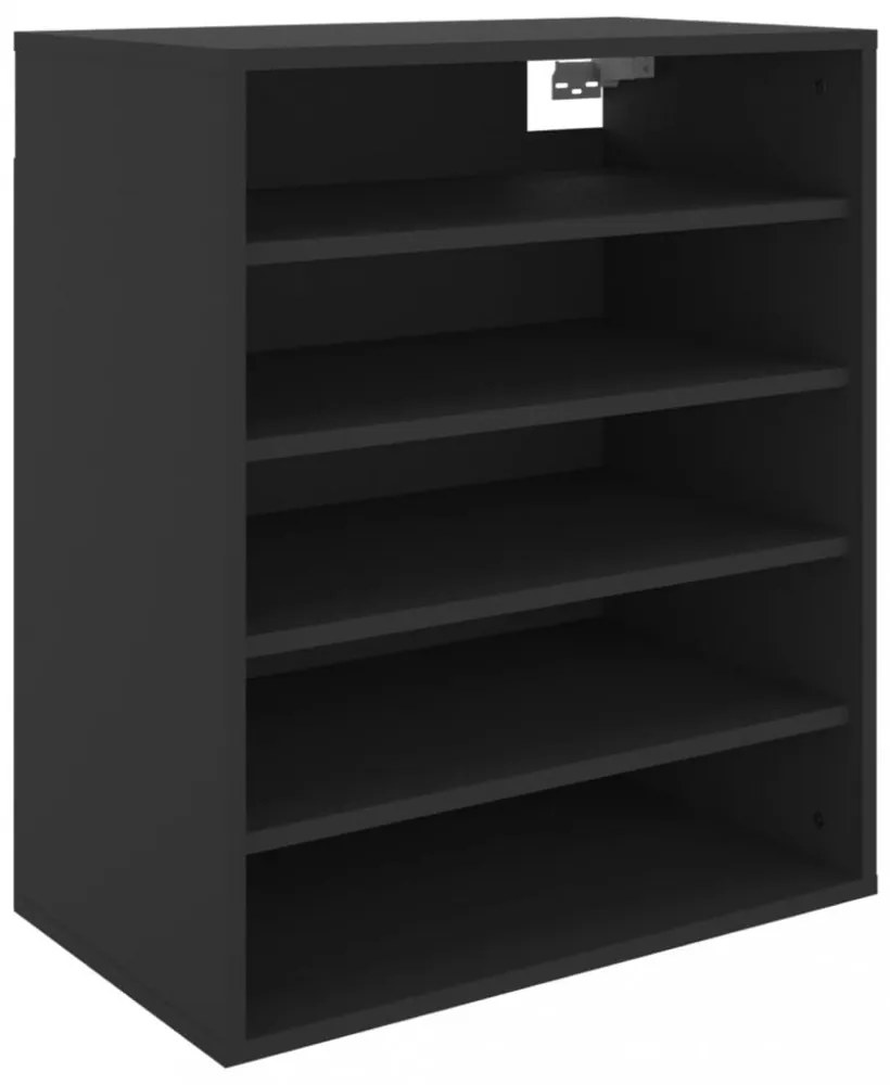vidaX fekete szerelt fa cipősszekrény 60 x 35 x 70 cm