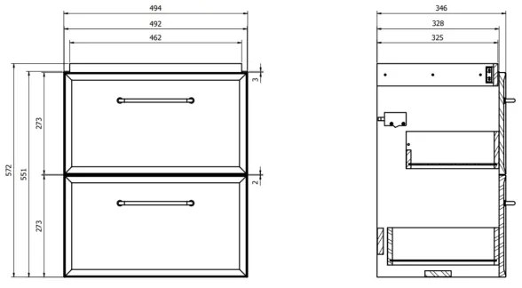 Cersanit S1021-005 - MILLE SLIM függesztett fürdőszoba szekrény mosdó alá 50x35 cm fehér