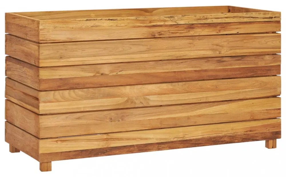 újrahasznosított tíkfa és acél magaságyás 100 x 40 x 55 cm