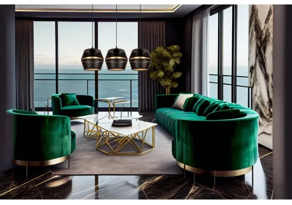 Csillár zsinóron PARIS 3xE27/60W/230V fekete/arany