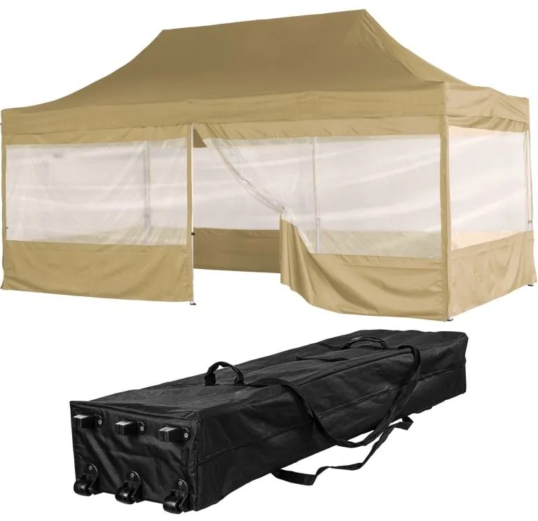 INSTENT PRO Kerti pavilon 3 x 6 m champagne + 4 oldalfal