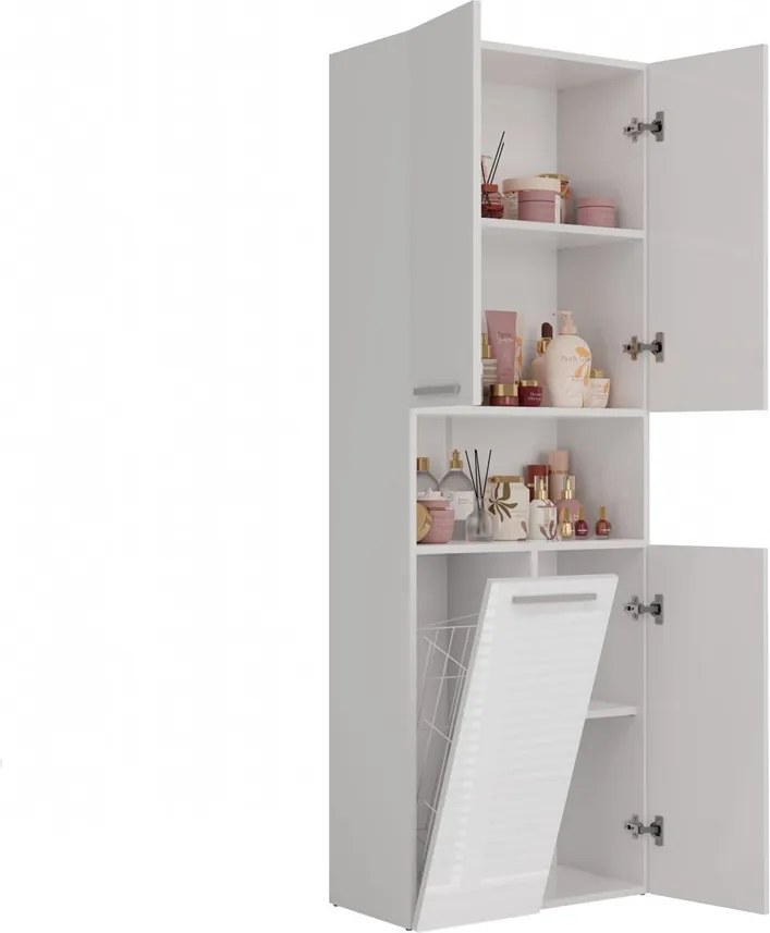 1K DK fürdőszoba szekrény, fényes fehér