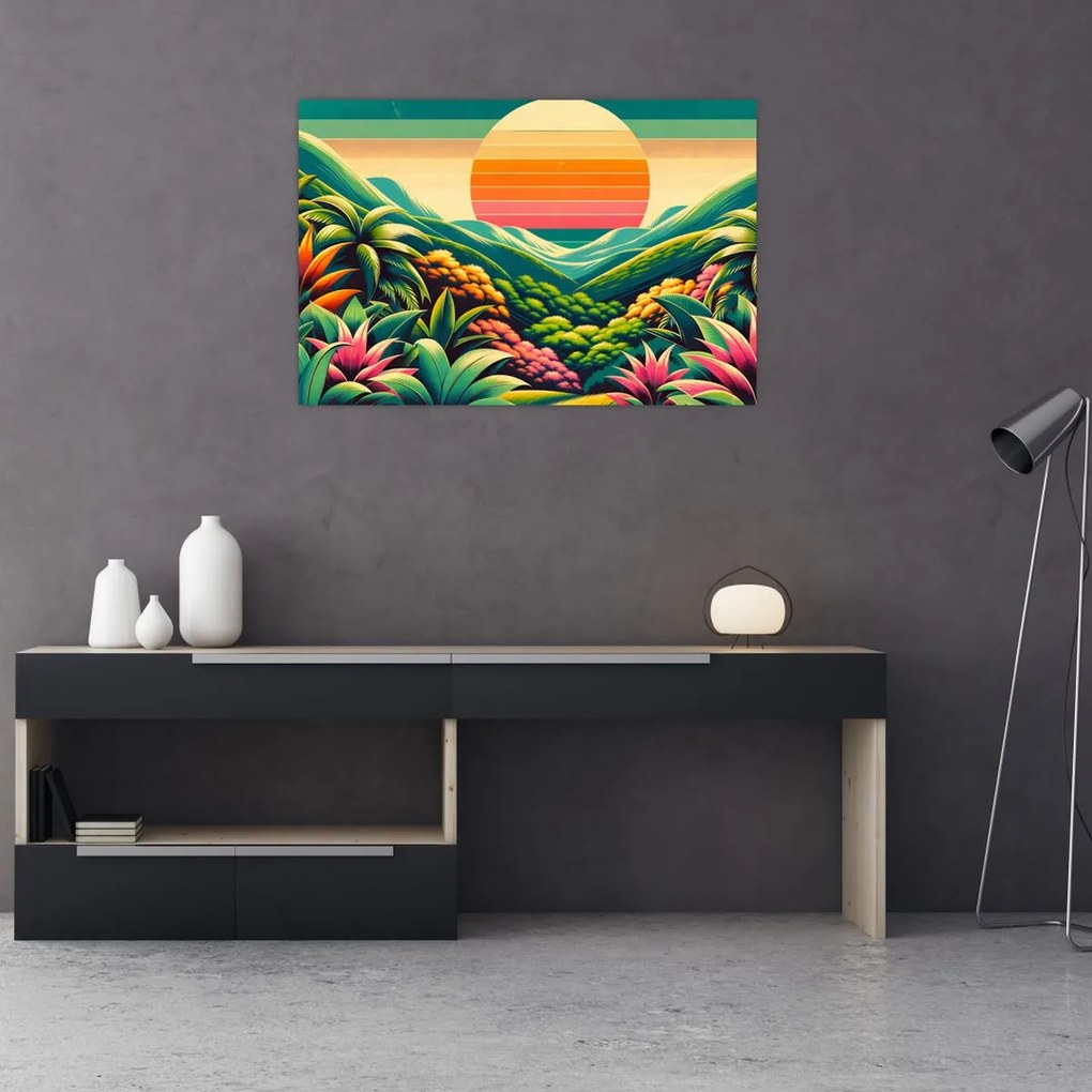 Kép - Színes naplemente (90x60 cm)