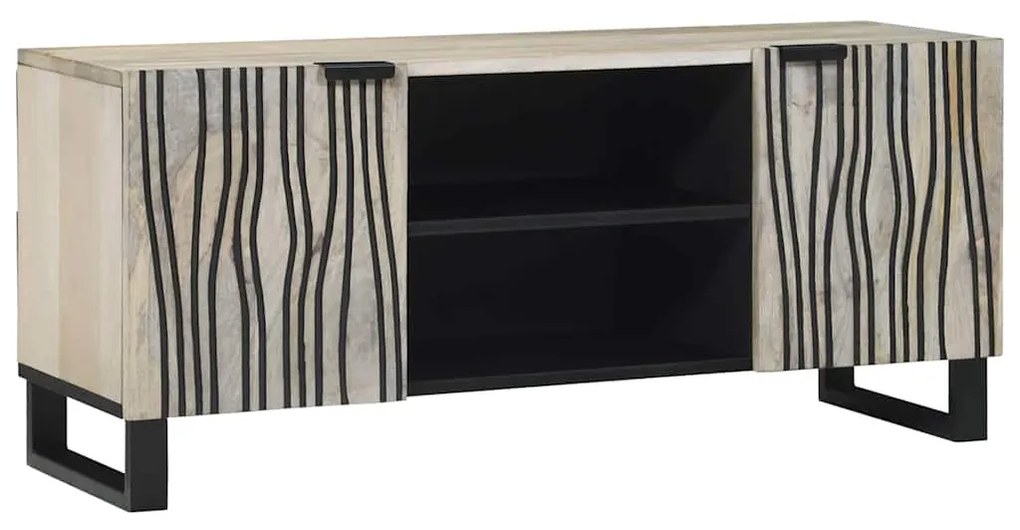 TV szekrény Fehér 160 x 30 x 30.5 cm tömör mangófa