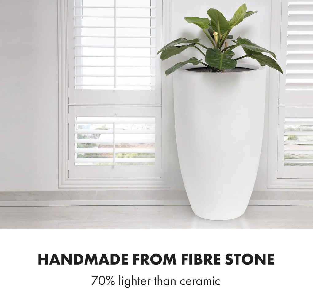 Fox & Fern Almere Virágcserép Fibre Stone ideális növények részére, kézzel készített, kúp alakú
