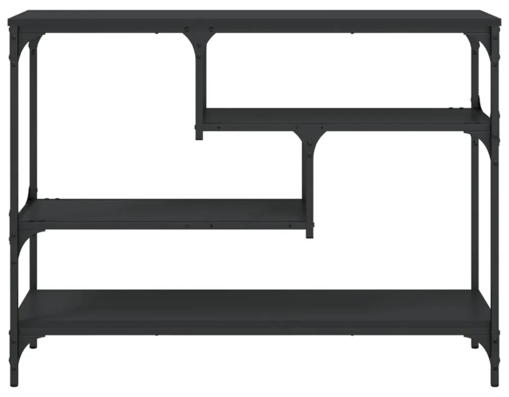 fekete szerelt fa tálalóasztal 100x30x75 cm