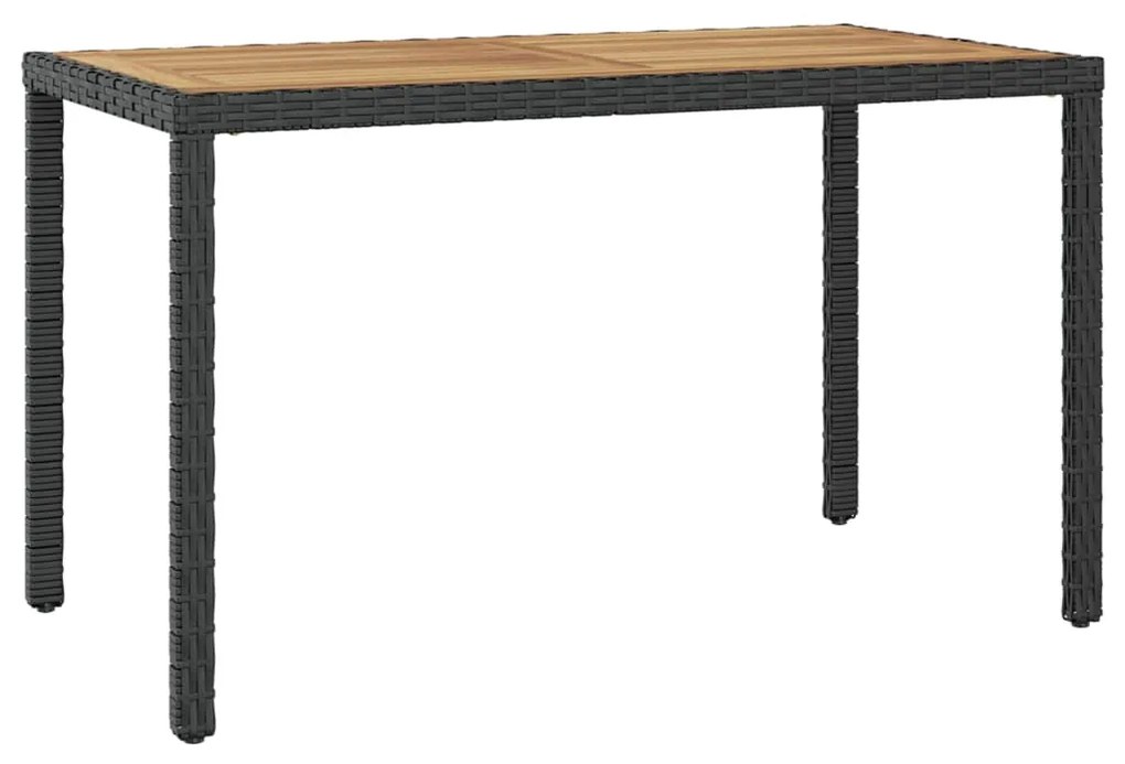 vidaXL fekete és barna tömör akácfa kerti asztal 123 x 60 x 74 cm