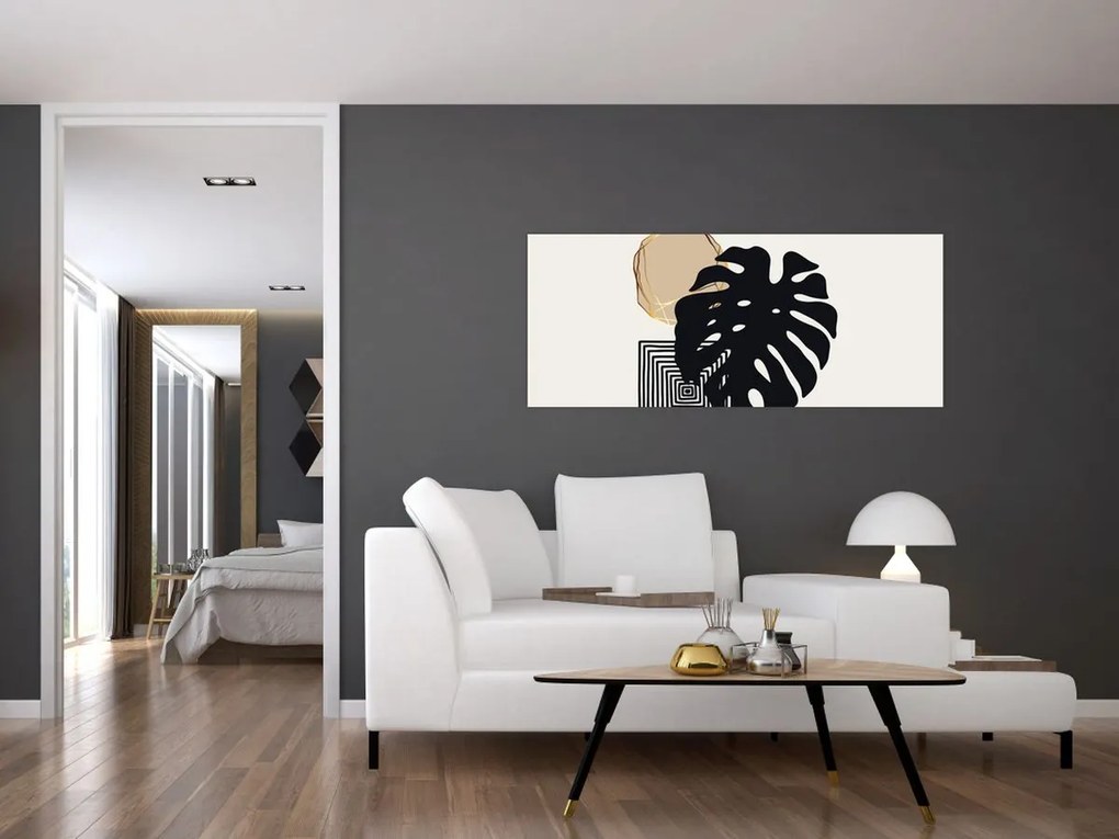 Kép - Absztrakció trópusi levelekkel N⁰2 (120x50 cm)