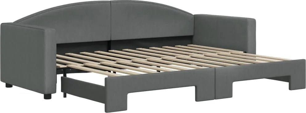 vidaXL sötétszürke kihúzható szövet heverő 80 x 200 cm