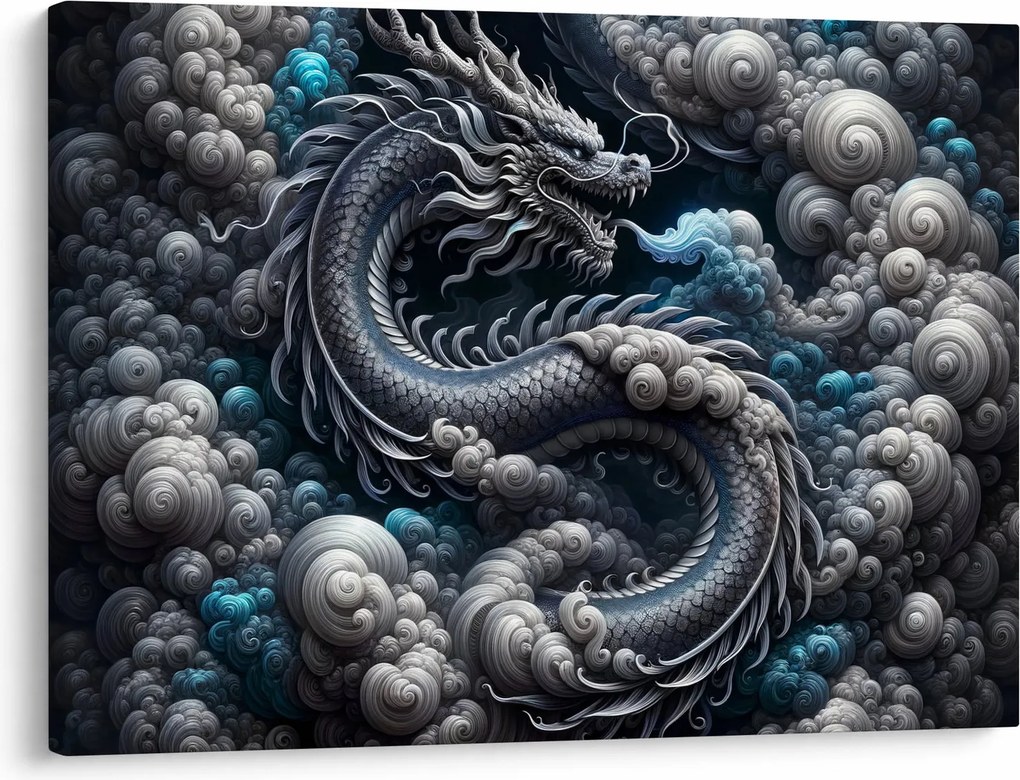 Kép – Sárkány a füstben (70x50 cm)