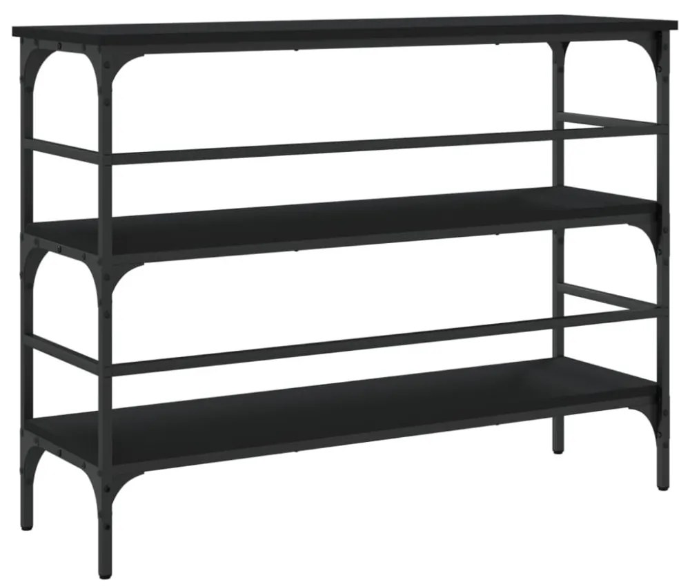 fekete szerelt fa tálalóasztal 100x32x75 cm