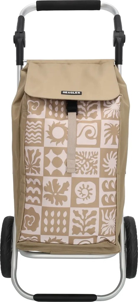 Bézs kárómintás állítható bevásárlókocsi kerekeken „Hercules”