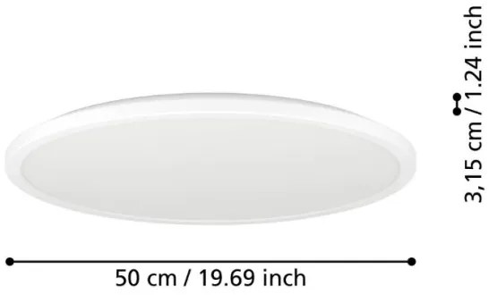 Eglo 901448 -LED Fürdőszobai mennyezeti lámpa ROVITO 16,8W/230V átm. 50cm IP44 fehér