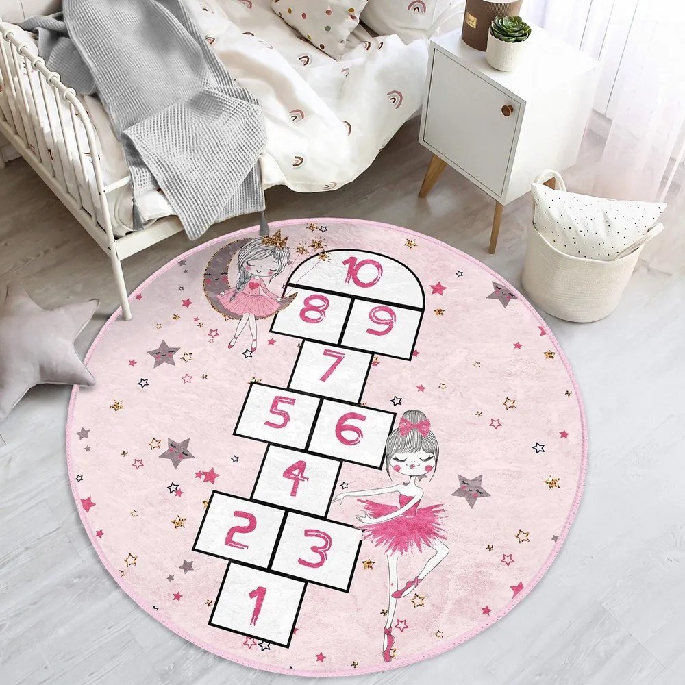 Rózsaszín gyerek szőnyeg ø 80 cm Comfort – Mila Home