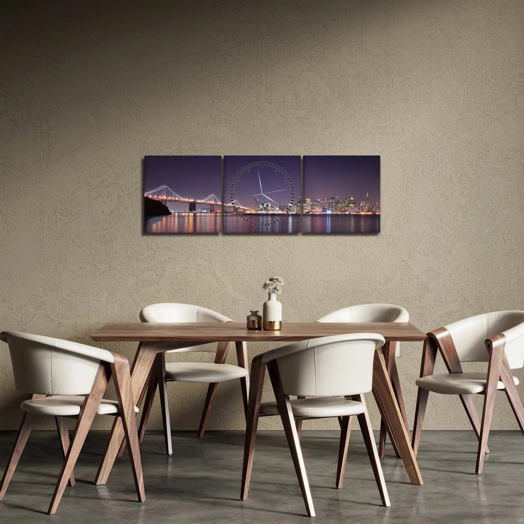 Kilátás San Francisco-ra, California (órával) (90x30 cm)