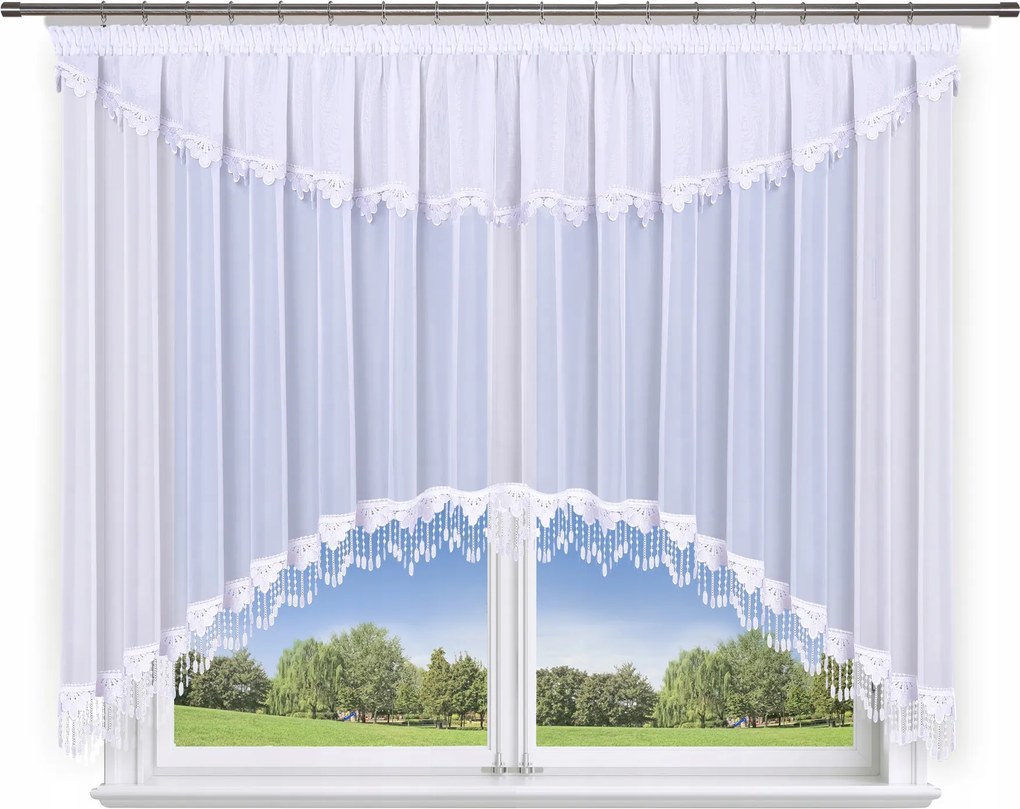 Kész függöny 500x150,fátyol, dupla íves, gipiurával